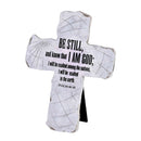 Dicksons Inspirational Christian Cross Wall Sign Tabletop Plaque 5.25 x 7 Inch Resin Be Still and Know