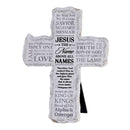 Dicksons Inspirational Christian Cross Wall Sign Tabletop Plaque 5.25 x 7 Inch Resin Names of Jesus