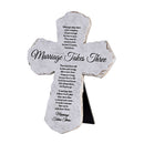Dicksons Inspirational Christian Cross Wall Sign Tabletop Plaque 5.25 x 7 Inch Resin Marriage Takes Three