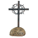 Dicksons He Is Risen Laser Engraved Decorative Encouraging Brown 4 x 7.9 Resin Tabletop Cross