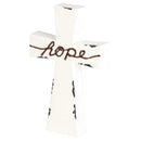Dicksons Hope Distressed White Enamel Look 7 inch MDF Tabletop Cross