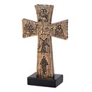 Dicksons The Life of Christ Brown Woodgrain Finish 6 x 4 Inch Resin Decorative Figurine Tabletop Cross