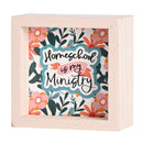 Dicksons Homeschool Is My Ministry Psalm 119:105 Pink and Teal Wood Double Sided Tabletop Block Sign 4 x 4 Inch