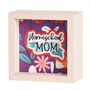 Dicksons Homeschool Mom Isaiah 54:13 Purple and Pink Wood Double Sided Tabletop Block Sign 4 x 4 Inch