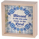 Dicksons Inspirational Christian Tabletop Plaque Double Sided Block Sign Décor for Home 6 x 6 Inch Wood Simply Blessed