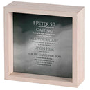 Dicksons Humble Yourselves Mighty Hand of God - 1 Peter 5:6-7 - 6 Inch Green and Ivory MDF Wood 2-Sided Tabletop Block Sign
