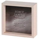 Dicksons Walk By Faith Not By Sight - 2 Corinthians 5:7-8 - 6 Inch Brown MDF Wood 2-Sided Tabletop Block Sign