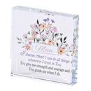 Dicksons Mom I Know That I Can Do All Things Clear and Purple 3 x 3 Glass Square Decorative Tabletop Plaque Home Décor