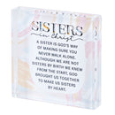 Dicksons Sisters In Christ, Sisters By Heart, Multicolor 3 x 3 Inch Glass Tabletop Sign Plaque,
