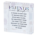 Dicksons Friends In Christ, Friends By Heart, Multicolor 3 x 3 Inch Glass Tabletop Sign Plaque,