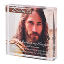 Dicksons Lord Is My Shepherd, Psalm 23, Multicolor 3 x 3 Inch Glass Tabletop Sign Plaque,