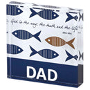 Dicksons Dad - God Is The Way, The Truth and The Life - John 14:6-3 x 3 Inch Navy Blue Glass Tabletop Block Sign