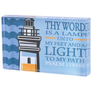 Dicksons Inspirational Christian Tabletop Plaque Sign 2.5 x 4 Inch Glass Lighthouse Thy Word Is a Lamp