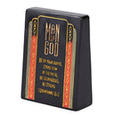 Dicksons Man of God Stand Firm Be Courageous Black and Red 3.25 x 4.5 Resin Wedge Shaped Decorative Tabletop Plaque Home Décor