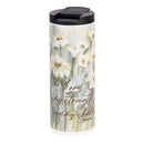 Dicksons Inspirational Christian Travel Tumbler Cup, Mug With Leak-Proof Lid 20 Ounce Double-Wall Vacuum Insulated Stainless Steel Floral Lord Is My Strength