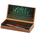 Dicksons Faithful Servant Hunter Green 7 x 4 Metal Pen and Key Chain Boxed Gift Set