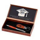Dicksons Congrats Grad May He Give You The Desire Of Your Heart Auburn and Silver 7.5 x 3.75 Metal And Wood And Vinyl Pen Key Set With Decorative Box