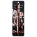 Dicksons The Lord is my Shepherd - Psalm 23, Brown 5.5 Inch Metal Rollerball Ink Pen and Bookmark