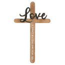 Dicksons Love Is Patient And Kind Love Never Fails Brown 5.75 x 9.25 Resin Decorative Wall Cross