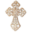 Dicksons White Wash Flower Burst 12 x 9 Resin Hanging Wall Cross