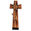 Dicksons Strength Natural Brown Wood Look 7 x 4 Inch Resin Sculpted Dimensional Hanging Wall Cross