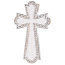 Dicksons Sculpted Flare Cross Distressed Whitewash 7 Inch Resin Decorative Hanging Wall Cross