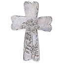 Dicksons Engraved Floral Cross, Stone Grey 5.75 x 4 Inch Resin Wall Art Plaque