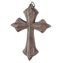 Dicksons Raised Front, Beveled Edge Cross, Brown 5 x 3.5 Inch Resin Wall Art Plaque