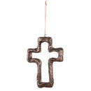 Dicksons Rugged Stone Look Cross with Jute Rope, Bronze 5.75 x 4.25 Inch Resin Wall Art Plaque