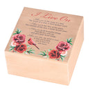 Dicksons Cardinal - I Live On, Brown/Red 9.38 Inch MDF Wood Keepsake Remembrance Box