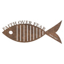 Dicksons Faith Over Fear - Psalm 118:6-18 x 13 Inch Brown Metal Wall Hanging Fish