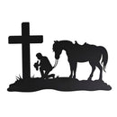 Dicksons Cowboy At The Cross Black Sheet Iron Decorative Hanging Wall Art 20 x 18 Inch
