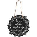 Dicksons Joy of the Lord My Strength Nehemiah 8:10 Black and White Sheet Iron Decorative Hanging Wall Art 12 x 12 Inch
