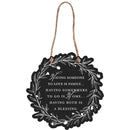 Dicksons Family Home Both A Blessing Black and White Sheet Iron Decorative Hanging Wall Art 12 x 12 Inch