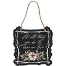Dicksons All You Do Done In Love 1 Corinthians 16:14 Black and White Sheet Iron Decorative Hanging Wall Art 12 x 12 Inch