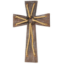 Dicksons Rustic Brown Rope 20 x 13 Wood Hanging Wall Cross