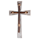 Dicksons Rustic Rope Wrapped Natural Brown Wood Look With Whitewash Accents 20 x 13 Inch MDF Decorative Hanging Wall Cross