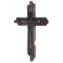 Dicksons Antiqued Nail Cross With Iron Ropes Dark Brown and Silver Tone 18 x 11 Inch MDF Decorative Hanging Wall Cross