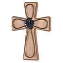 Dicksons Filigree Design Adorned With Metal Flower Natural Brown and Tan 12 x 9 Inch MDF Decorative Hanging Wall Cross