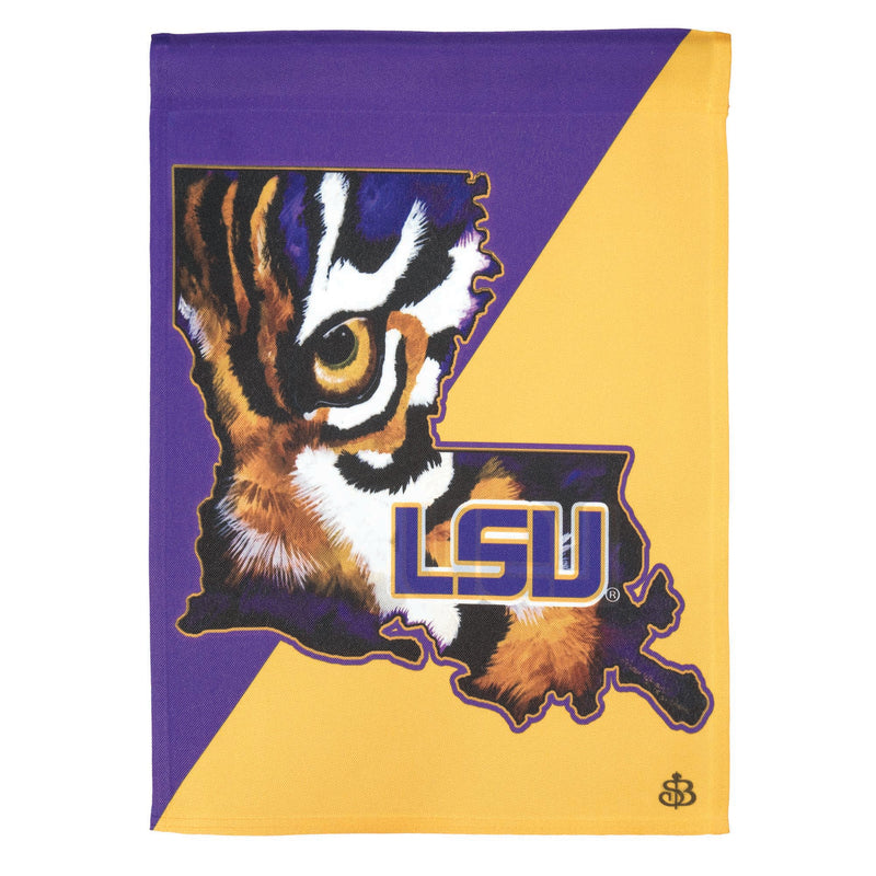 LSU Louisiana State Tigers Purple and Gold Tone 18 x 13 Rectangular Screenprint Small Garden Flag