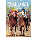 Welcome Derby Race Hearty Chestnut 13 x 18 Rectangular Small Garden Flag