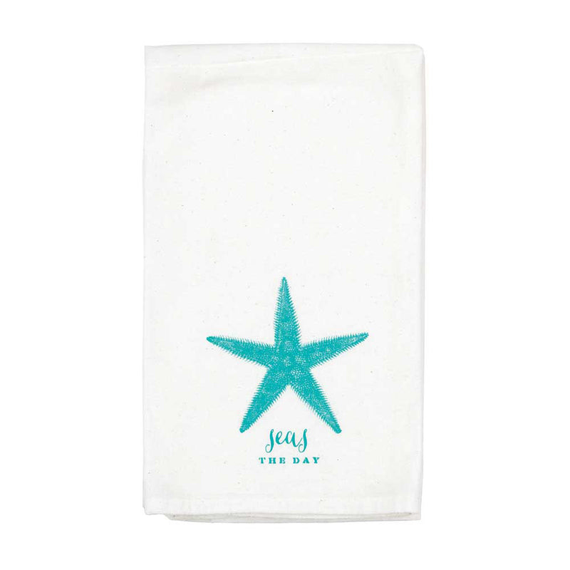 Jozie B Seas The Day Sea Star 18 x 22 All Cotton Flour Sack Towel Set of 2