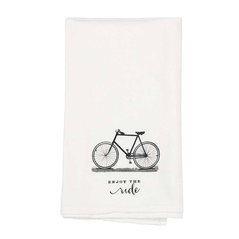 Jozie B Enjoy The Ride Bicycle 18 x 22 All Cotton Flour Sack Towel Set of 2
