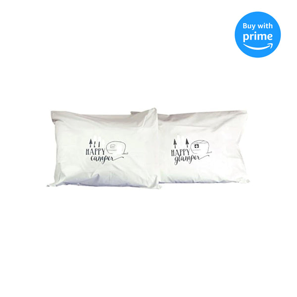 Camper/Happy Glamper Percale Pillow Cases, Set of 2, Standard