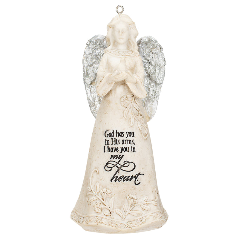 Jozie B In His Arms Angel Cream and Silver Tone 16 x 2.5 Windchime