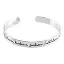 Love Joy Peace Fruits of The Spirit Women's Silver-Plated Cuff Bracelet