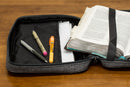 Light Gray Zipper Pocket Heavy Reinforced Fabric Large Bible Cover Case, X-Large