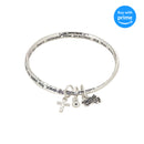 Dicksons Amazing Grace Note Cross Mobius Silver Plated One Size Metal Bangle Bracelet