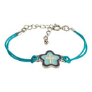 Dicksons Flower Cross Navy Blue and Teal One Size Enamel Metal Cord Charm Bracelet