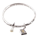 Dicksons Romans 8:28 Mobius Women's Silver-Plated Bangle Bible Charm Bracelet